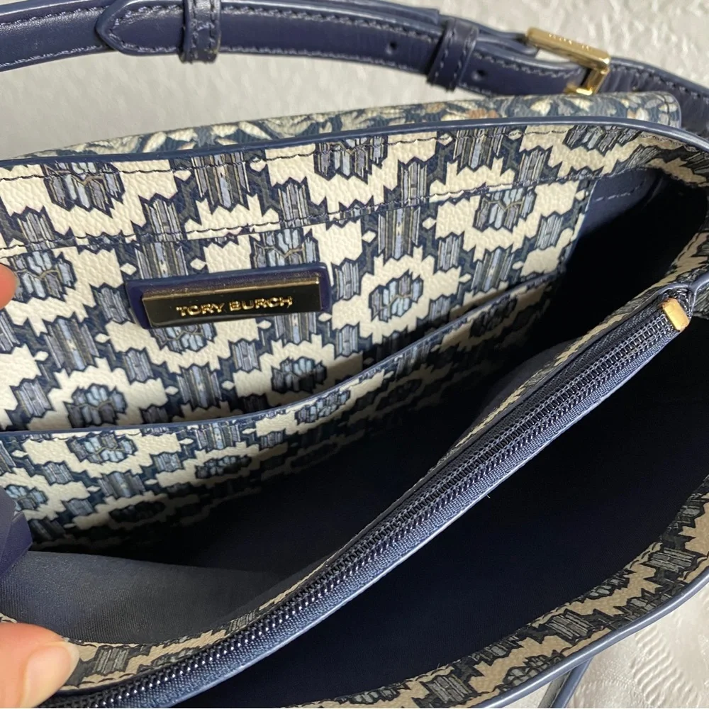 Tory Burch floral print flap crossbody bag